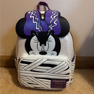 Loungefly Disney Minnie Mouse Bride Frankenstein Glow in the Dark Mini Backpack